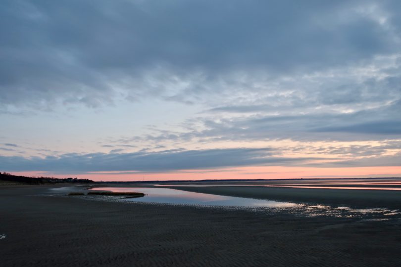 Kingsbury Beach low tide sunset